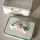 White Ceramic Floral Lidded Floral Rectangular Box