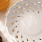 White Circular Woven Ceramic Basket Bowl Made in Italy