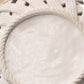 White Circular Woven Ceramic Basket Bowl Made in Italy