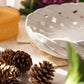 White Circular Woven Ceramic Basket Bowl Made in Italy