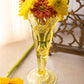 Vintage Tall Yellow Glass Dalzell Viking Fan & Diamond Vase