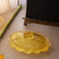 Vintage LE Smith Oval Yellow Glass Lidded Hobnail Butter Dish