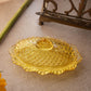 Vintage LE Smith Oval Yellow Glass Lidded Hobnail Butter Dish
