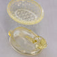 Vintage LE Smith Small Yellow Glass Bunny Rabbit Lidded Dish